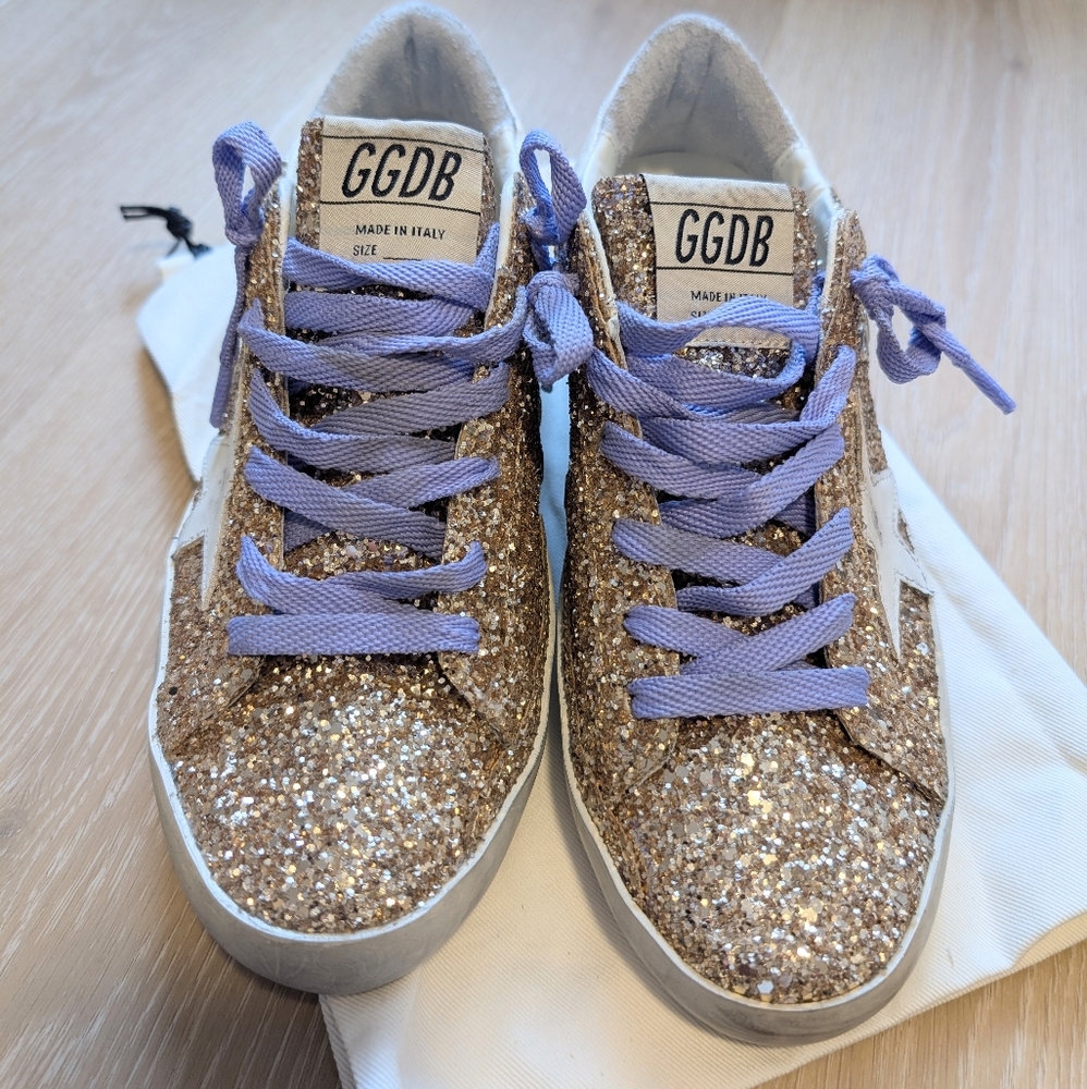 Golden Goose Super-Star Glitter Cocco Print Sneakers